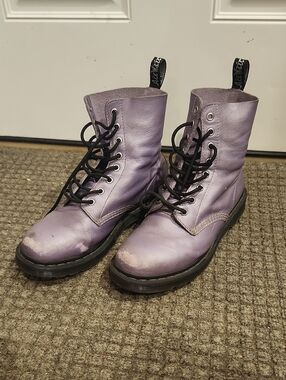 Size 10 Authentic Doc Martins Purple Combat Boots